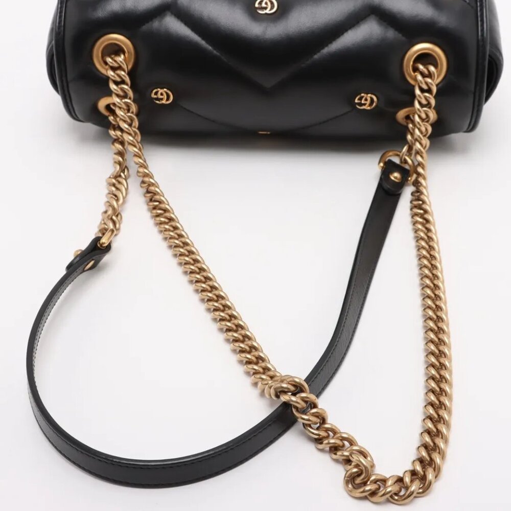 Gucci GG Marmont Leather Chain Shoulder Bag Black 443497 2-way - COA included - Picture 5 of 11